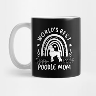 World's Best Poodle Mom Rainbow Heart Love Mug